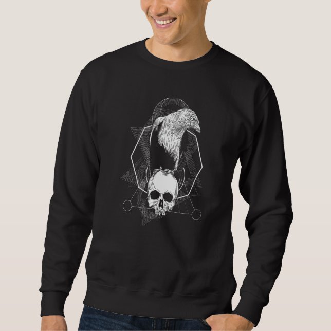 Crow Raven Mystic Odin Viking Bird Sweatshirt (Vorderseite)