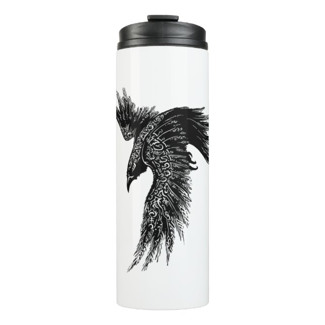 Crow Raven Norge Viking Symbol Thermosbecher (Vorderseite)