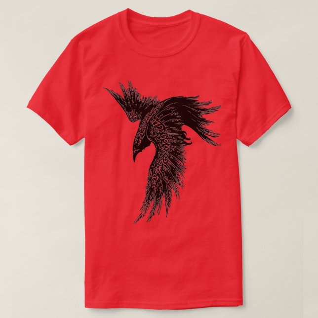 Crow Raven Norse Mythology Viking Gift for Vikings T-Shirt (Design vorne)
