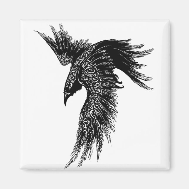 Crow Raven Norse Viking Symbol Magnet (Vorne)