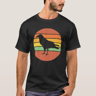 Crow Raven Retro Sunset T-Shirt