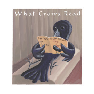 Crow Reading the Raven Funny Notizblock