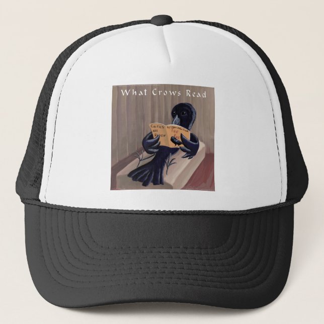 Crow Reading the Raven Funny Truckerkappe (Vorderseite)