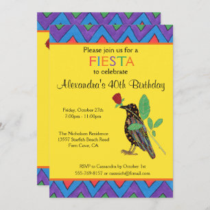 Crow & Rose Mexikanische Kunst Geburtstagsparty Ei Einladung