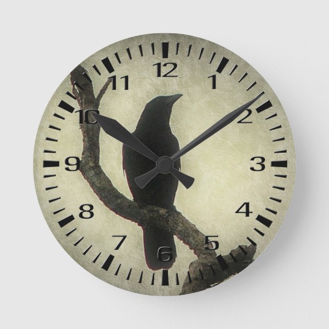 Crow Runde Wanduhr (Vorderseite)