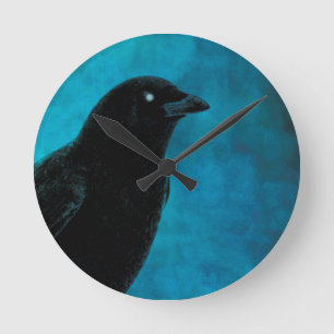 Crow Time Keeper Runde Wanduhr