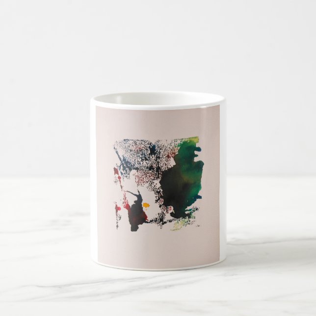 Crow Totem Abstrakt Jeff Hankamer Artjunkhaus Kuns Kaffeetasse (Mittel)