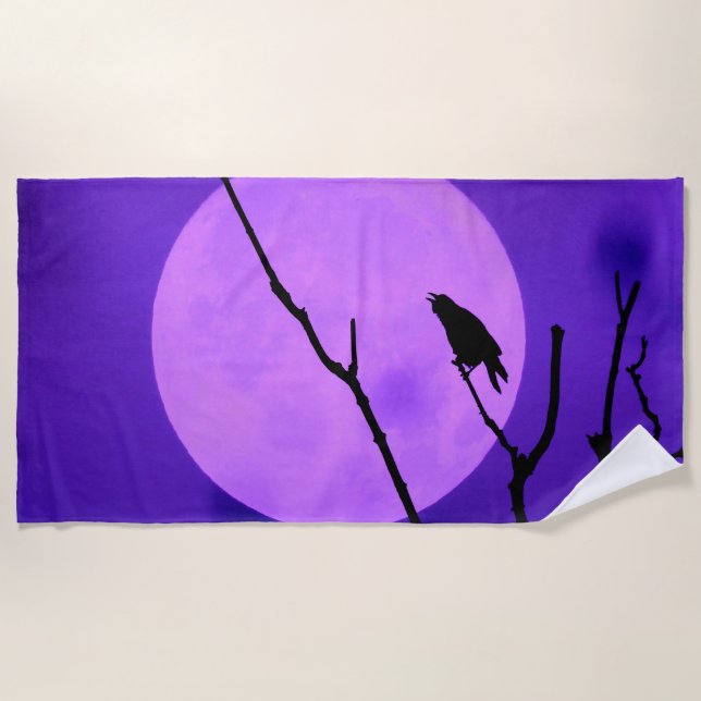 Crow und der Amethyst Moon Strandtuch (Vorderseite)
