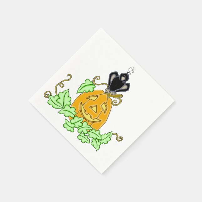 Crow und Pumpkin Serviette (Ecke)
