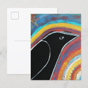 Crow und Regenbogen Postkarte