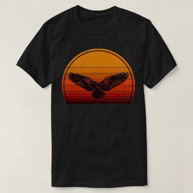 Crow Vintag Gothic Raven T-Shirt (Design vorne)