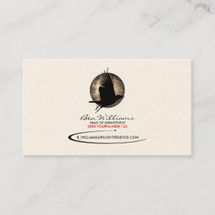 Crow-Visitenkarte (W/Mondhintergrund) Visitenkarte