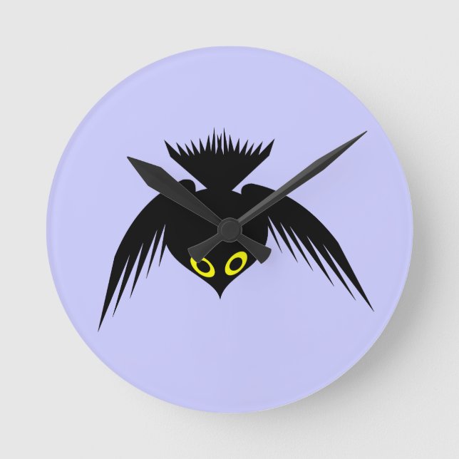 Crow Wall Clock Runde Wanduhr (Vorderseite)
