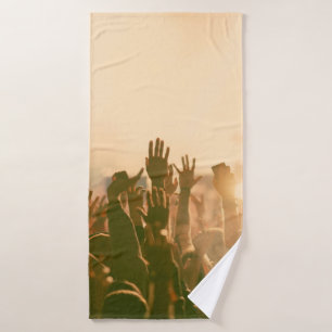 Crowd at concert - Retro-Stil Fotokonzert, Badehandtuch