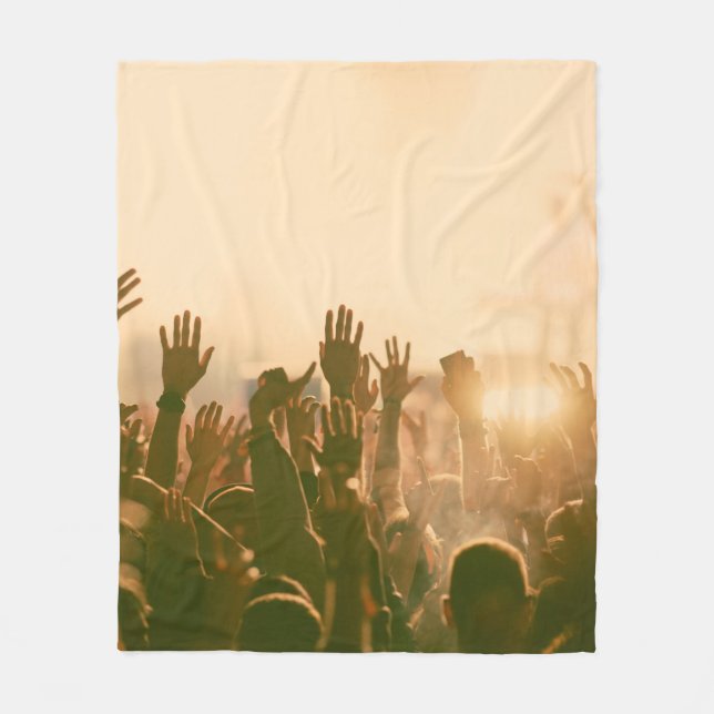 Crowd at concert - Retro-Stil Fotokonzert, Fleecedecke (Vorderseite)