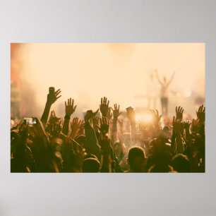 Crowd at concert - Retro-Stil Fotokonzert, Poster