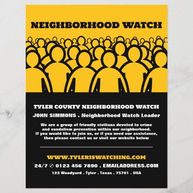 Crowd Design, Neighbhood Watch Community Advert Flyer (Vorne)