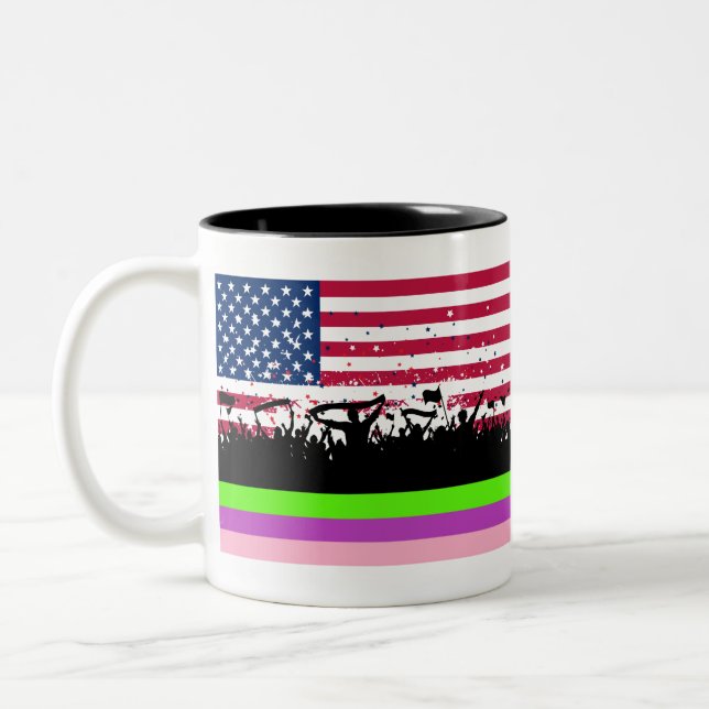 Crowd On American Zweifarbige Tasse (Links)