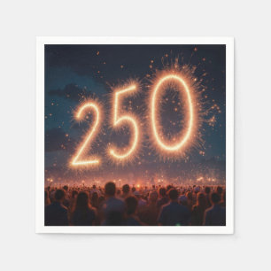 Crowd Watching 250. Geburtstag Feuerwerk Serviette