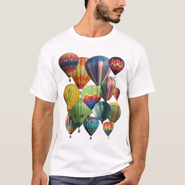 Crowded Colorful Hot Air Balloons  T-Shirt (Vorderseite)
