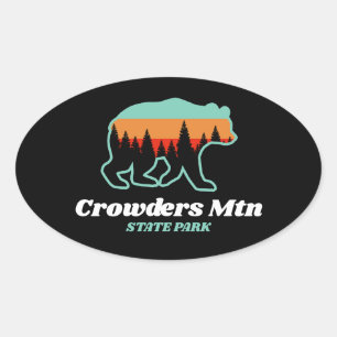 Crowders Mountain State Park NC Bär Retro Vintage Ovaler Aufkleber