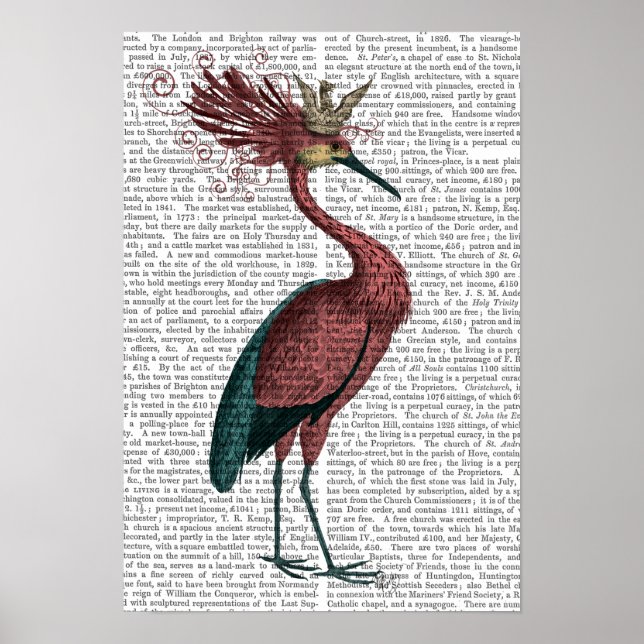 Crowed Marsala Heron Poster (Vorne)