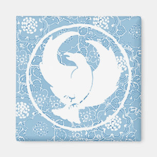 Crowfoot Magnet Blaues Porzellan