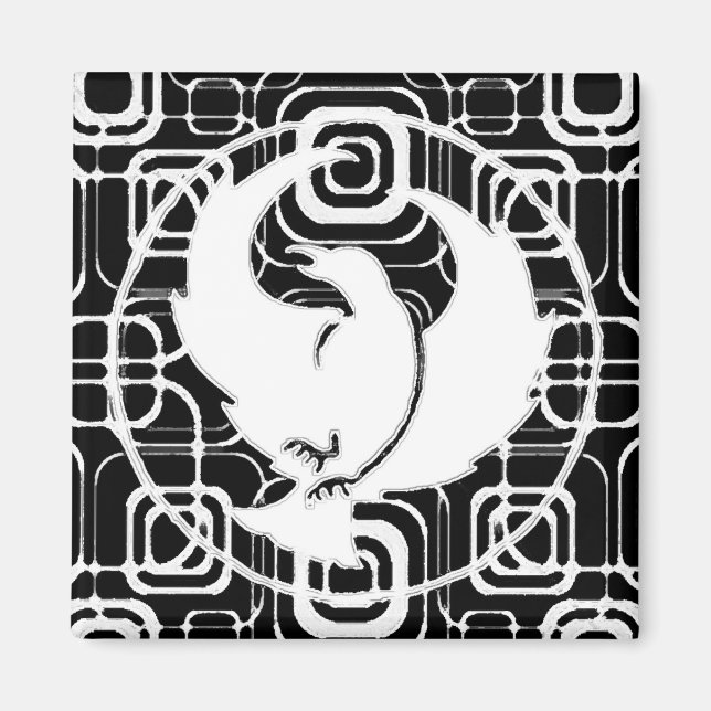 Crowfoot Magnet mit Schwarz-weißen Plätzen (Vorne)