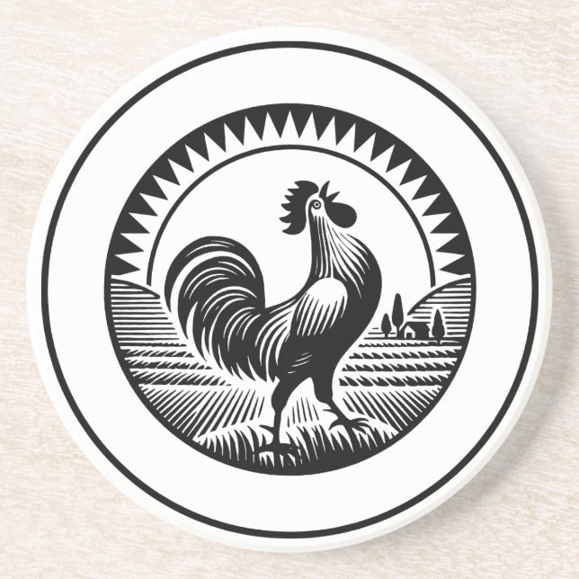 Crowing Cockerel Getränkeuntersetzer (Vorne)