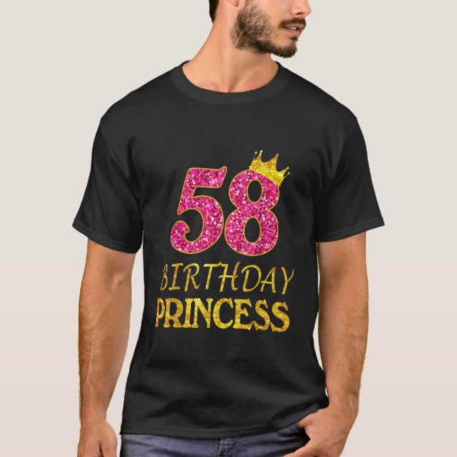 Crown 58th Birthday Princess Girl Tee 58 Years Old (Vorderseite)