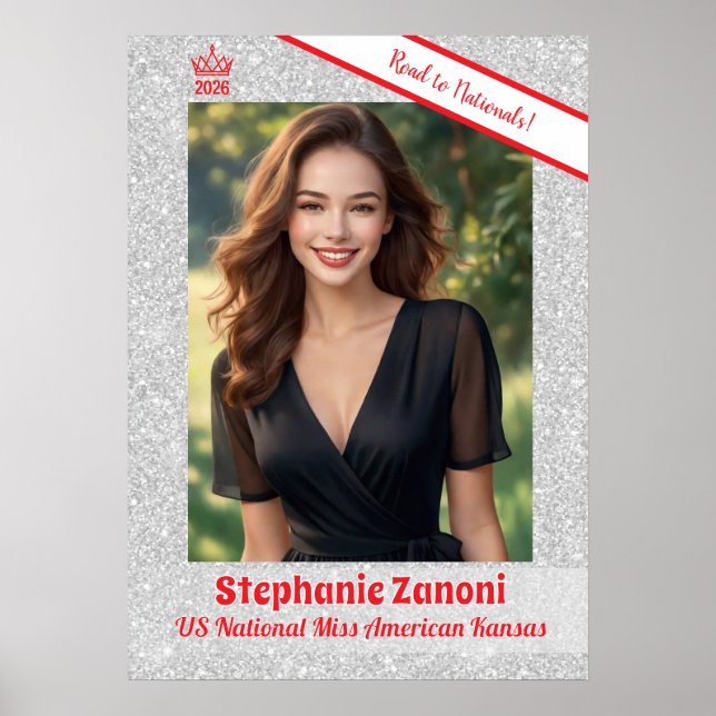 Crown and Sash Pageant Door Banner Poster (Vorne)