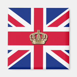Crown and Union Jack Patriotic Magnet