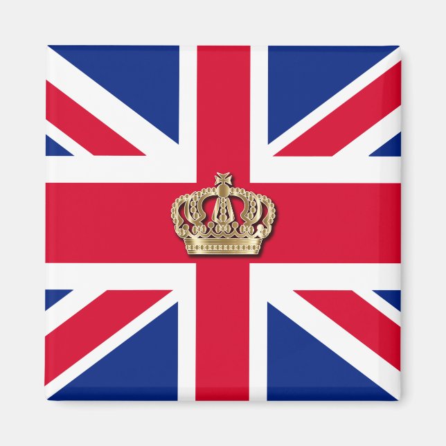 Crown and Union Jack Patriotic Magnet