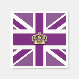 Crown and Union Jack Patriotic Napkin Serviette