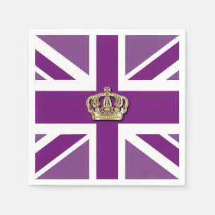 Crown and Union Jack Patriotic Napkin Serviette