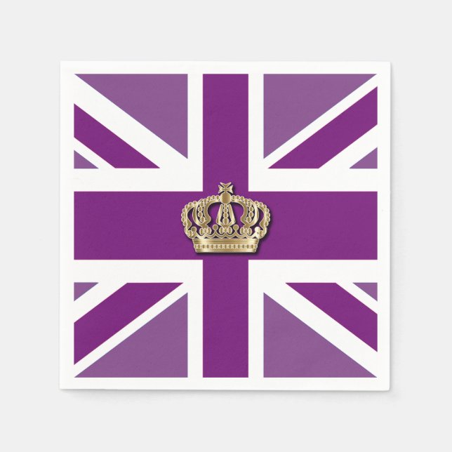 Crown and Union Jack Patriotic Napkin Serviette (Vorderseite)