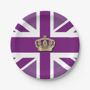 Crown and Union Jack Patriotic Pappteller