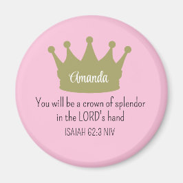 Crown Bible Verse Christlich Faith Light Pink Magnet