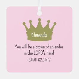 Crown Bible Verse Christlich Faith Light Pink Ornament Aus Metall