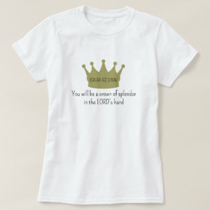 Crown Bible Verse Christlicher Glaube Gold und Wei T-Shirt