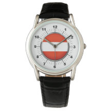 Crown Black Leather Strap Watch - Männerflagge in