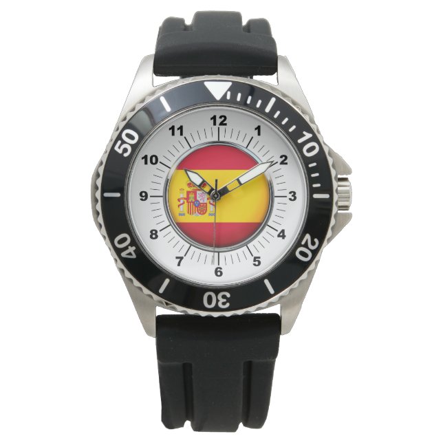 Crown Black Rubber Strap Watch in Spanien Armbanduhr (Vorderseite)