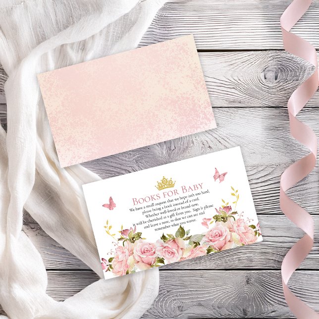 Crown Butterfells Blumenduschbücher für Baby Begleitkarte (Crown Butterflies Floral Shower Books for Baby Enclosure Card)