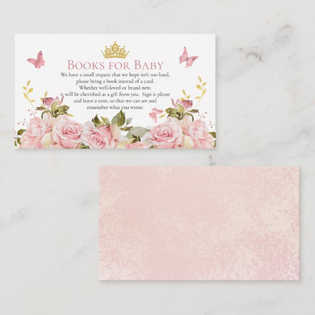 Crown Butterfells Blumenduschbücher für Baby Begleitkarte (Vorne/Hinten)