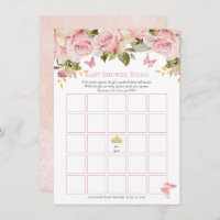 Crown | Butterfisch Floral Baby Shower Bingo Card