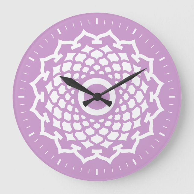 Crown Chakra Energy Wall Clock Große Wanduhr (Vorderseite)