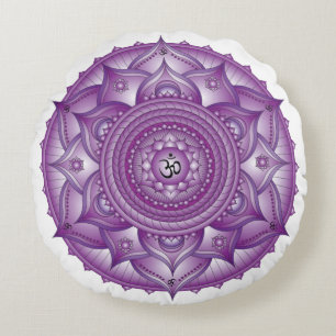 Crown Chakra Mandala Round Pillow Rundes Kissen