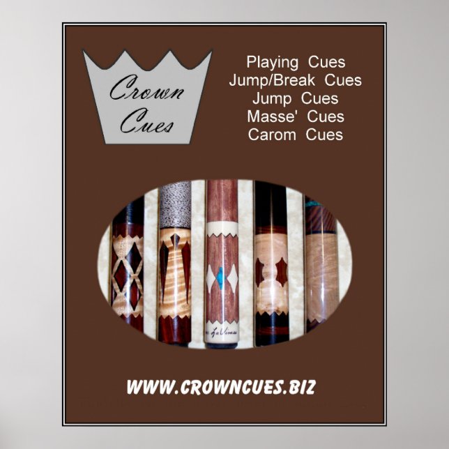 Crown Cues Poster mit Poolzetteln (Vorne)
