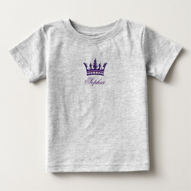 Crown Customizable Säugling Bio Strampler (Lila) (Vorderseite)