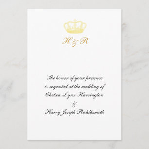 Crown Designs -  Gold Einladung